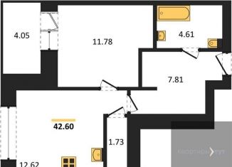 Продаю 1-комнатную квартиру, 42.6 м2, Павловск