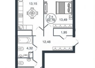 Продается 2-ком. квартира, 63 м2, Тверь