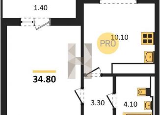 Продается 1-комнатная квартира, 34.8 м2, Воронеж, улица Шишкова, 140Буч3