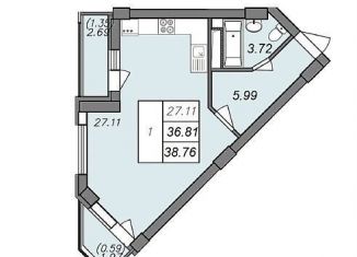 Продаю квартиру студию, 38.8 м2, Воронеж, Волгоградская улица, 45