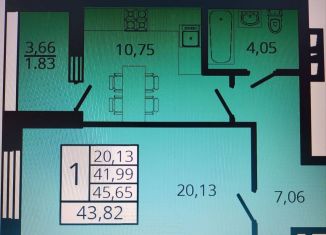 Продажа 1-ком. квартиры, 43.8 м2, Ростов-на-Дону, бульвар Комарова, 28