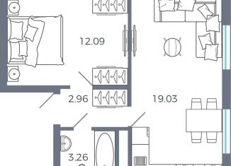 Продажа однокомнатной квартиры, 37.3 м2, Самарская область