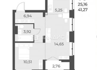 Продается 1-комнатная квартира, 42 м2, Новосибирск, улица Лобачевского, 51/1