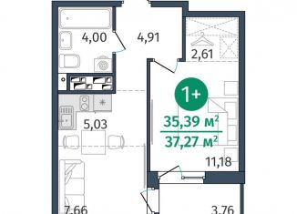 Продам 1-комнатную квартиру, 35.4 м2, Тюмень, Центральный округ