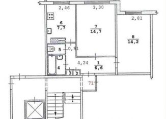 Сдача в аренду 3-комнатной квартиры, 47.6 м2, Екатеринбург, Самоцветный бульвар, Чкаловский район