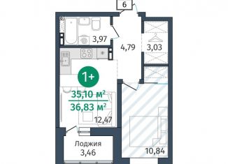 Продаю 1-комнатную квартиру, 35.1 м2, деревня Дударева