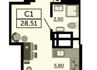 Продам квартиру студию, 28.5 м2, Ростовская область, Привокзальная улица, 9