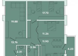 Продается 3-комнатная квартира, 83.4 м2, Иркутская область, улица Петрова, 16