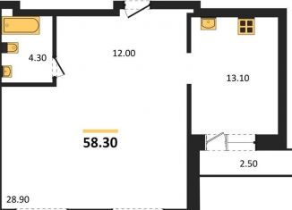 Продаю 1-комнатную квартиру, 58.3 м2, Новосибирск, метро Заельцовская