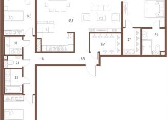 Продажа 3-ком. квартиры, 132 м2, Санкт-Петербург, улица Стахановцев, 1, улица Стахановцев