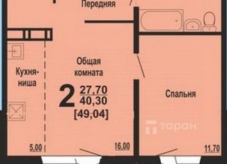 2-комнатная квартира на продажу, 40.4 м2, Челябинск, Ярославская улица, 17, Советский район