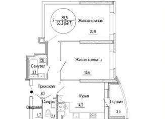 Продажа двухкомнатной квартиры, 69.7 м2, Тверь, Пролетарский район, улица Спартака, 2