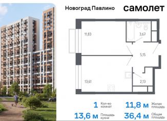 Продам однокомнатную квартиру, 36.4 м2, Московская область, жилой квартал Новоград Павлино, к6