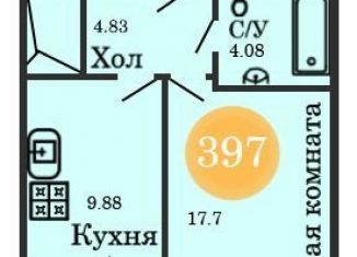 Продам однокомнатную квартиру, 38.1 м2, Калининград