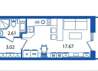 Продаю квартиру студию, 24.2 м2, Санкт-Петербург, ЖК Полис Приморский, проспект Авиаконструкторов, 61