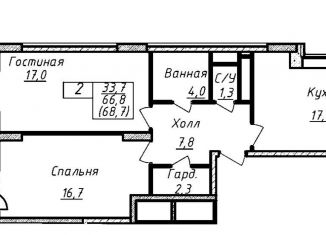 Продажа 2-ком. квартиры, 68.7 м2, Солнечногорск