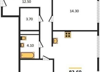 Продажа двухкомнатной квартиры, 82.6 м2, Новосибирск, улица Декабристов, 107/9, ЖК Урбан-виллы на Никитина