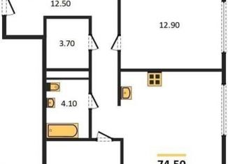 Продажа двухкомнатной квартиры, 74.5 м2, Новосибирск, улица Декабристов, 107/9, ЖК Урбан-виллы на Никитина