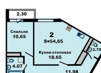 Продам двухкомнатную квартиру, 57 м2, Ульяновск, Октябрьская улица, 46, ЖК Пушкарёвский
