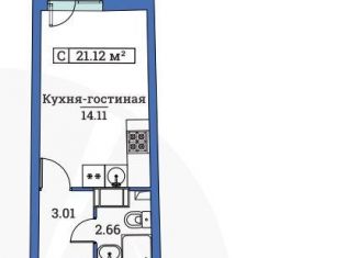 Продам квартиру студию, 21.3 м2, Ленинградская область, Ручьёвский проспект, 2