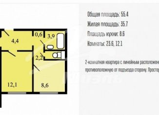 Продается 2-комнатная квартира, 55 м2, Москва, Новокосинская улица, 10к3, метро Новокосино