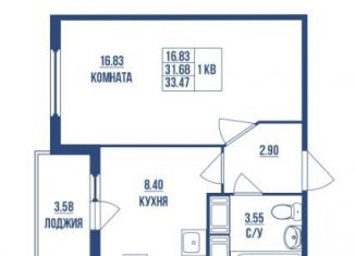 Продажа двухкомнатной квартиры, 56.3 м2, Санкт-Петербург, Комендантский проспект, муниципальный округ Озеро Долгое