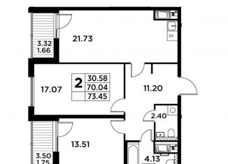 Продам двухкомнатную квартиру, 73.5 м2, Санкт-Петербург, Карельский переулок, метро Пионерская