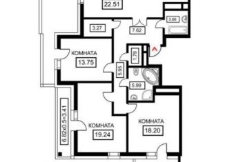 Продается 4-комнатная квартира, 117.2 м2, Краснодар, Бородинская улица, 156/2, Бородинская улица