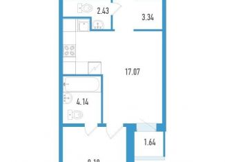 Продажа 1-комнатной квартиры, 36 м2, посёлок Шушары