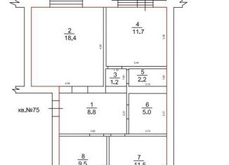 Продажа трехкомнатной квартиры, 68.3 м2, Бузулук, Московская улица, 79А