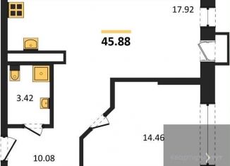 Продажа однокомнатной квартиры, 45.9 м2, Воронеж, набережная Чуева, 7, Железнодорожный район