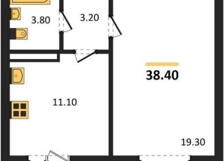 Продается 1-ком. квартира, 38.4 м2, село Ямное, улица Генерала Черткова, 2