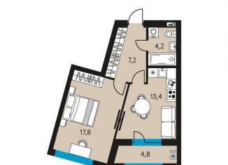 Продается 1-ком. квартира, 45 м2, Пермь, улица Луначарского, 97, Ленинский район