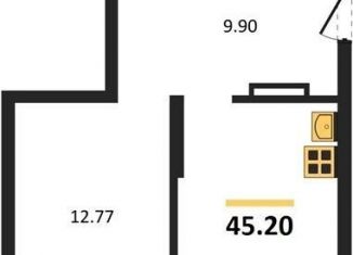 Однокомнатная квартира на продажу, 45.2 м2, Новосибирск, Калининский район