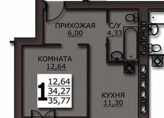 Продам 1-комнатную квартиру, 35.8 м2, Иваново, Фрунзенский район, улица Куликова, 8