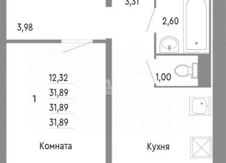 Продаю однокомнатную квартиру, 32.3 м2, Челябинск