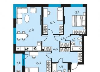 Продаю четырехкомнатную квартиру, 90.6 м2, Пермский край, улица Луначарского, 97