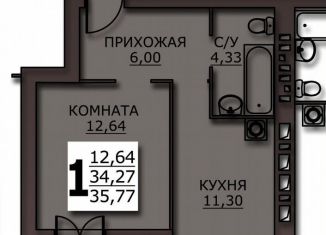 Однокомнатная квартира на продажу, 35.8 м2, Иваново, Фрунзенский район, улица Куликова, 8