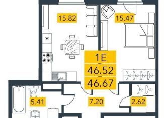 Однокомнатная квартира на продажу, 47.4 м2, Санкт-Петербург, метро Приморская