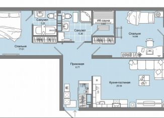 Трехкомнатная квартира на продажу, 80 м2, Киров, улица Свободы, 28