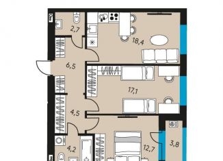 Продается 3-комнатная квартира, 68 м2, Пермь, улица Луначарского, 97, Ленинский район