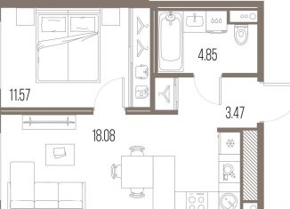 Продаю 1-комнатную квартиру, 38 м2, Санкт-Петербург, метро Василеостровская