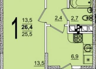 Продажа 1-ком. квартиры, 26 м2, Краснодар, улица Западный Обход, 45, ЖК Грани