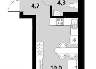 Продам квартиру студию, 28 м2, Новосибирск, Калининский район, Тайгинская улица, с4