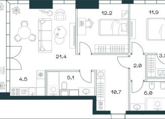 Продам трехкомнатную квартиру, 82.7 м2, Москва, улица Орджоникидзе, 10