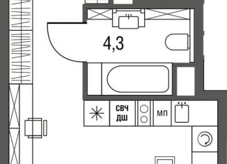 Продажа квартиры студии, 29.4 м2, Москва, Бульвар Рокоссовского, Тагильская улица, 2к1