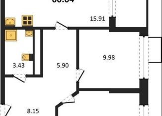 Продается двухкомнатная квартира, 60 м2, Воронеж, Железнодорожный район, набережная Чуева, 7