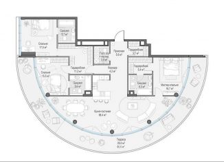 Трехкомнатная квартира на продажу, 167.2 м2, Москва, район Хамовники