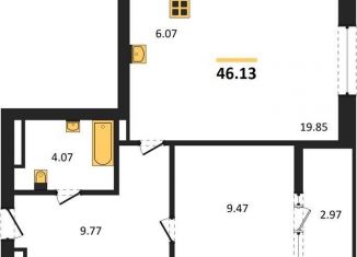 Продам однокомнатную квартиру, 46.1 м2, Новосибирск, улица Краузе, 31