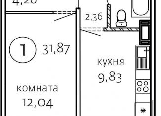 Однокомнатная квартира на продажу, 31.9 м2, Челябинская область